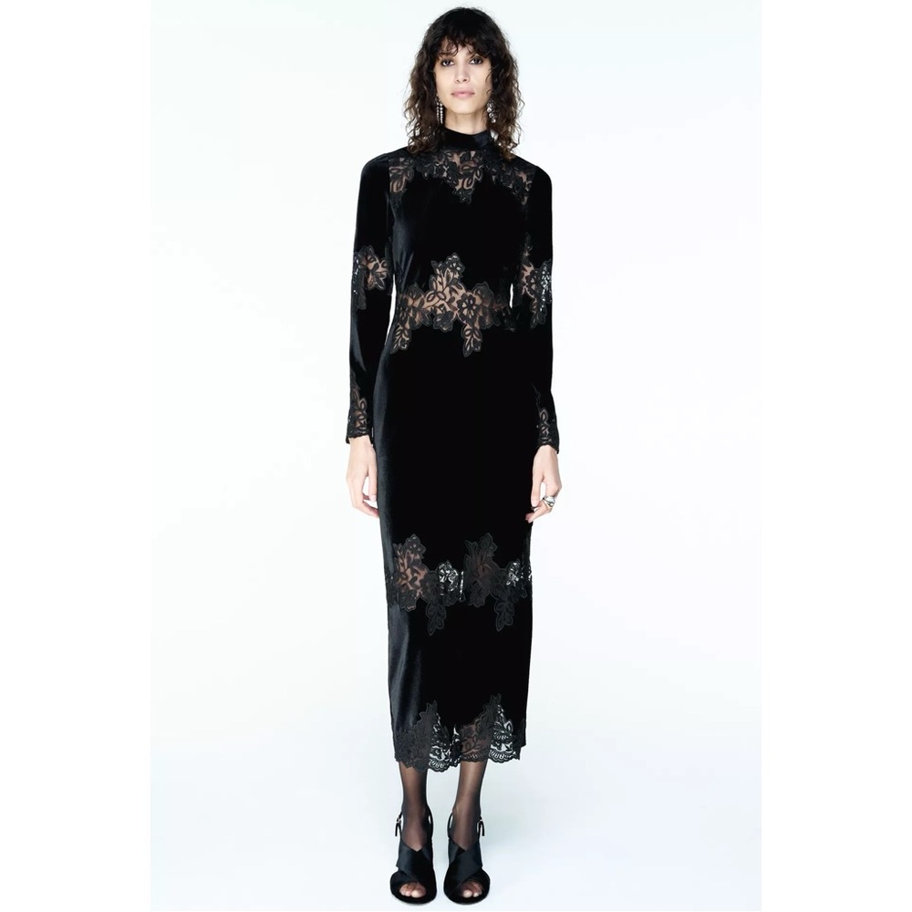Zara VELVET LACE DRESS